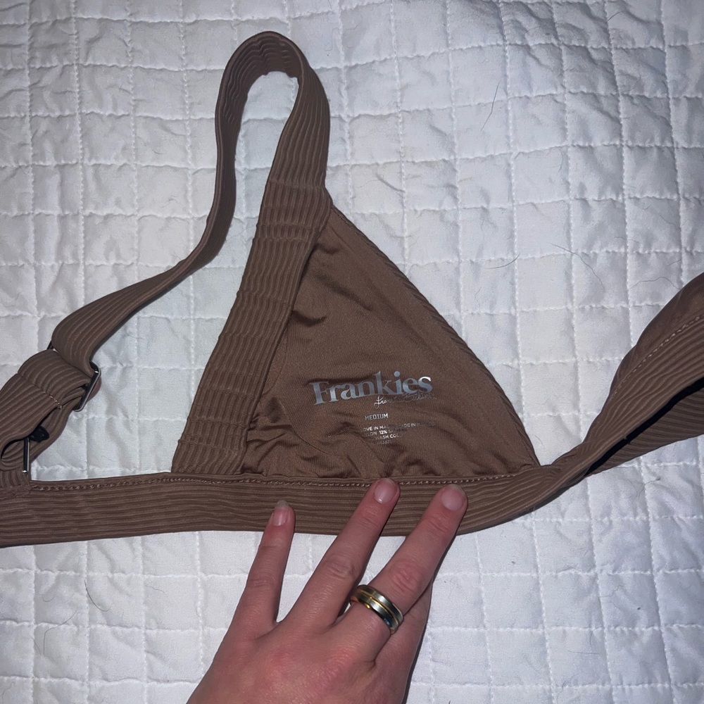 Frankie’s Bikini Tan/Light brown. Top Medium Bottoms Small